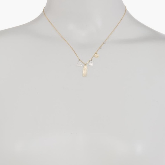 + ADORNIA + Gold Plated Sterling Silver Swarovski Crystal Necklace - Picture 3 of 6